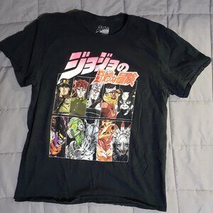 Jojo’s Bizarre Adventure Stardust Crusaders Black Anime T-Shirt Size L %100 Cott